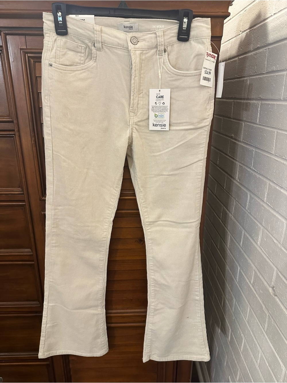 T.J.Maxx Cream Corduroy Flare Jeans